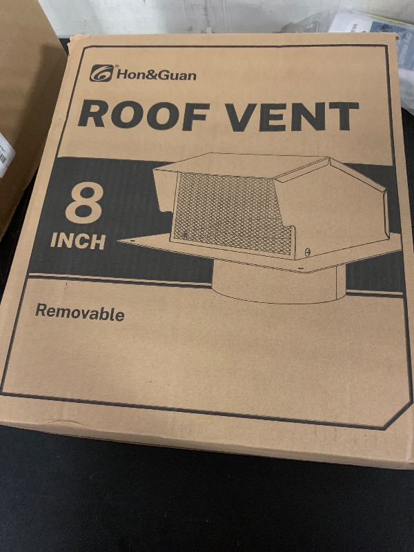 Photo 1 of Removable Roof Vents 8 Inch, Hon&Guan Roof Vent Cap Galvanized Steel Bathroom 8 Roof Exhaust Vent for Ventilation System-with Damper, Black.