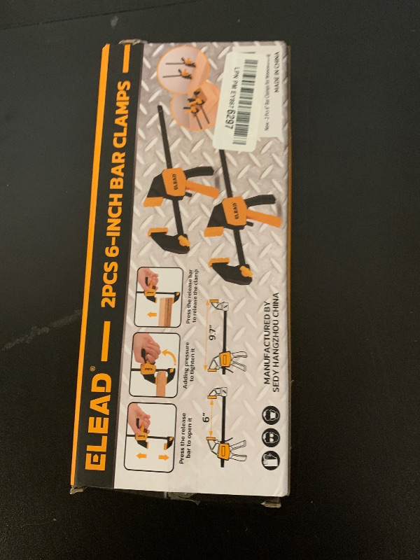 Photo 1 of 6" Mini Bar Clamps for Woodworking, 2-Piece One-Handed F Clamp/Spreader, 75LBS Load Limit Wood Clamp, Quick Release Grip Clamps for Table Wood Working, Light-duty Tools