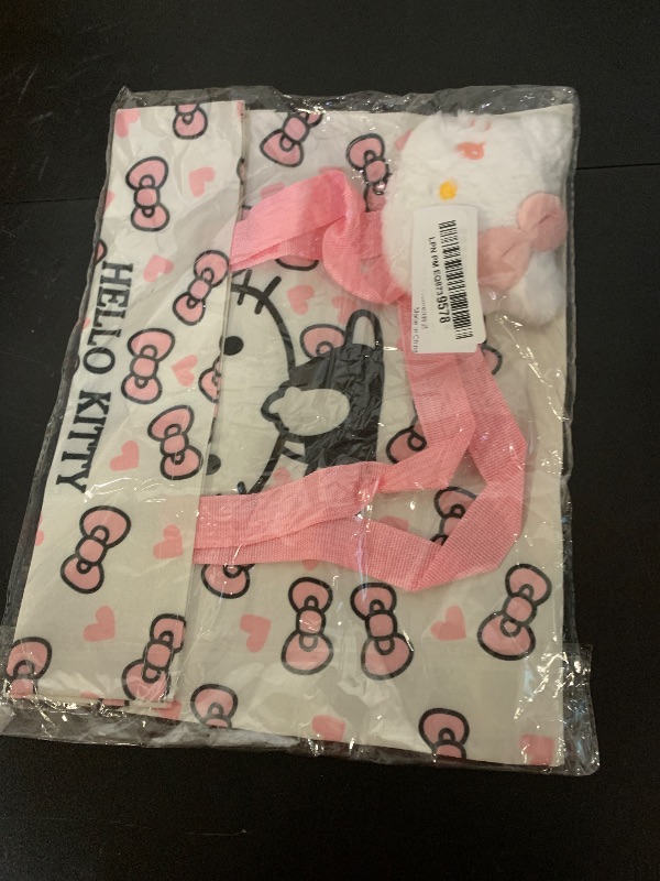 Photo 1 of CurryFerry Cute Cartoon Kitty Tote Bag – Pink and White Kawaii Style Reusable Shoulder Bag – Adorable Lightweight Canvas Tote for Women