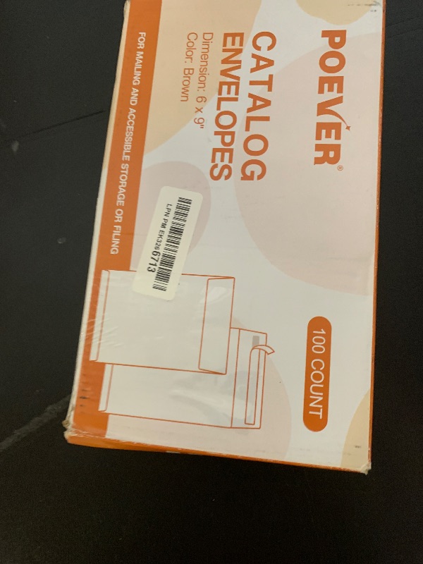 Photo 1 of Poever 6x9 Catalog Envelopes 100 Pack Small Envelopes Brown Kraft Self Seal Security Mailing Envelopes for Documents, Cards, Photos, Office, Business