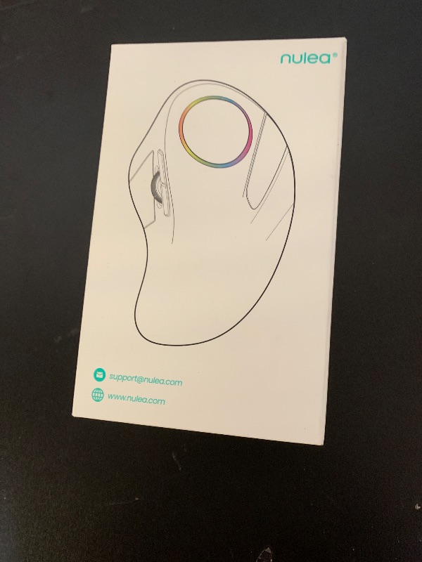 Photo 1 of Nulea M505B Wireless Trackball Mouse, Rechargeable Ergonomic RGB Rollerball Mouse, Easy Index Finger Control with 5 Adjustable DPI, 3 Device Connection for PC, Laptop, iPad, Mac, Windows, Android