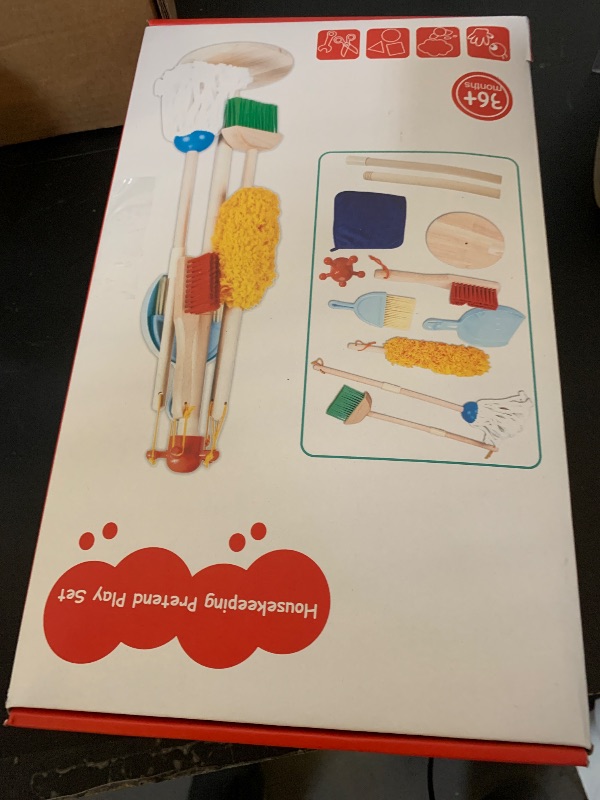Photo 1 of WOODMAM Wooden Kids Cleaning Set for Toddlers,8 Pieces Montessori Cleaning Toys with Kids Broom and Mop Set, Housework Pretend Play Toy Gift for Boys Girls Ages 3+