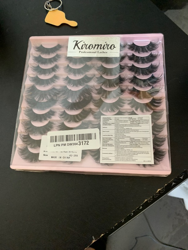 Photo 1 of Mink Lashes Volume Faux Mink Eyelashes Wispy 20mm Long D-Curl Lashes Russian Cat Eye Strip Lashes Extensions Eyelashes Pack 20 Pairs