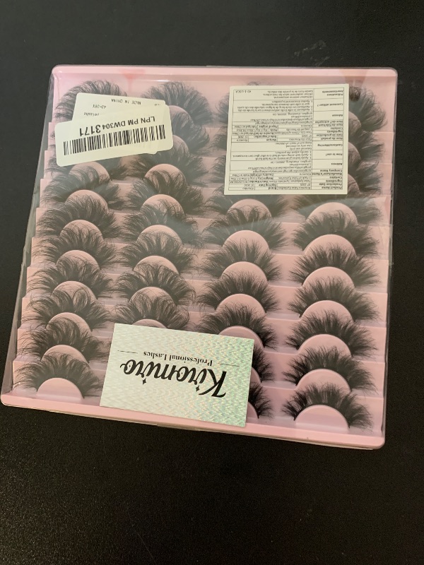 Photo 1 of Mink Lashes Volume Faux Mink Eyelashes Wispy 20mm Long D-Curl Lashes Russian Cat Eye Strip Lashes Extensions Eyelashes Pack 20 Pairs