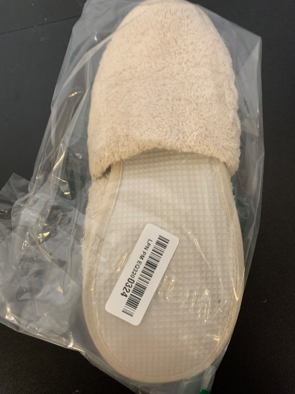 Photo 1 of Natural Toweling Slippers - GOTS Certified 100% Organic Cotton, Ultra Soft, Machine Washable Indoor Slippers for Bath and Home L Size US (10-11 Women/9-10 Men)