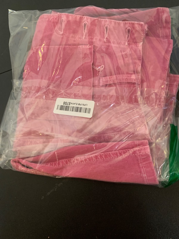 Photo 1 of Sidefeel Women's Wide Leg Jeans High Waisted Stretchy Straight Leg Jeans Buttoned Loose Denim Pants with Pocket Pink Size 4