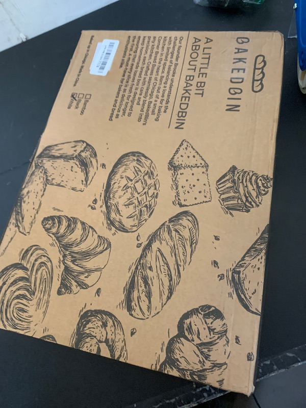 Photo 1 of BakedBin Corner Bread Box for Kitchen Countertop - New 2025 Airtight Design - Extra Large, Double Layer White Breadbox, Vintage Storage for Homemade Bread, Under Cabinet Organizer