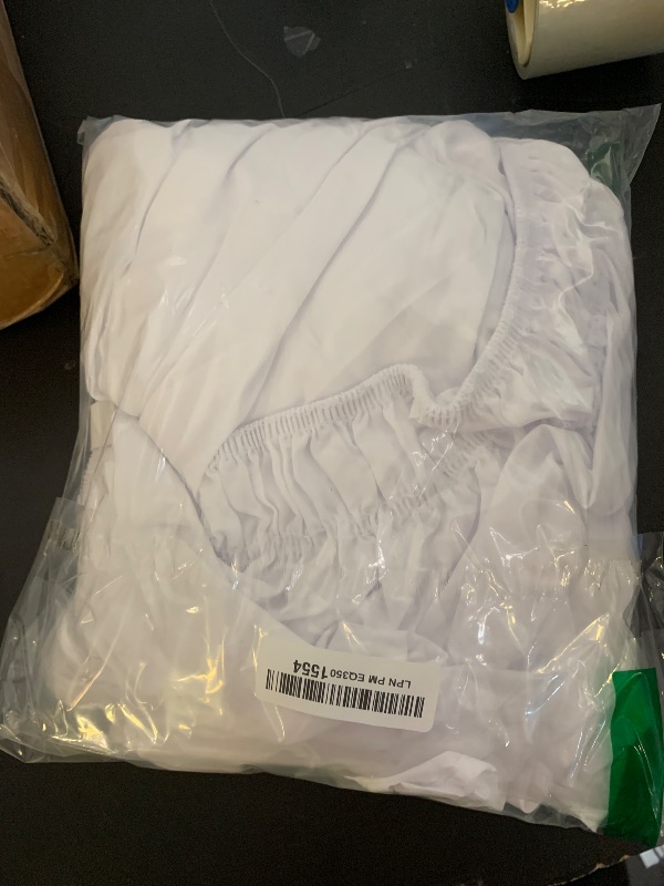 Photo 1 of Wrap Around Dust Ruffle Bed Skirt - White - for King Size Beds with 18 Inch Drop - Easy Fit Elastic Strap - Adjustable Pleated Bedskirt w/Brushed Fabric - Wrinkle Free - for Women, Men, Kids & Teens