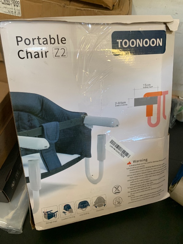 Photo 1 of TOONOON Hook On High Chair, Fast Table Clip-on High Chair, Fold-Flat Storage, Portable Baby Feeding Seat with Dining Tray for Travel Outside