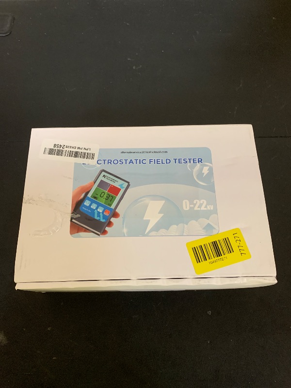 Photo 1 of NEWTRY Handheld Digital Electrostatic Field Meter Tester 0~20KV Portable Ion Balance Tester 0~200V for Fiber Yarn Fabric Carpet Board Paper Rubber