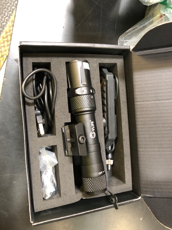 Photo 1 of CVLIFE 1900 Lumens Rifle Laser Light Combo with Pressure Switch for Picatinny Rail, Ar Light Laser Combo with Strobe Mode, Rechargeable Rifle Flashlight High Lumen Tactical Flashlight