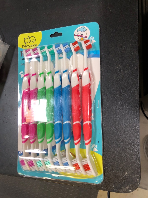 Photo 1 of RosyLife Dog Toothbrush pet Toothbrush Finger Toothbrush Small to Large Dogs,Cats with Soft Bristles Non Slip Dual Head Dog Toothbrush