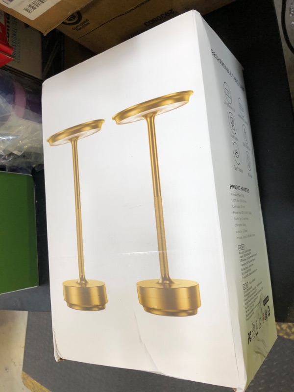 Photo 1 of TBBGA 2 Pack Rechargeable Cordless Table Lamps, Portable 5000mAh Outdoor Table Light, 3 Color Stepless Dimming LED Table Lamp with Memory Function, for Home/Dinner/Patio/Restaurant.(Champagne Gold)
