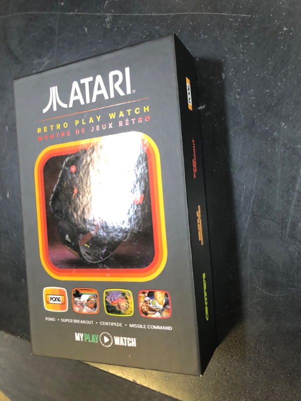 Photo 1 of My Play Watch Atari 2600, Retro Gaming Smart Watch with Selective Tech, All Day Fitness Tracker, Built-in Centipede™, Pong™, Missile Command™, Super Breakout™, IP68 Water Resistant