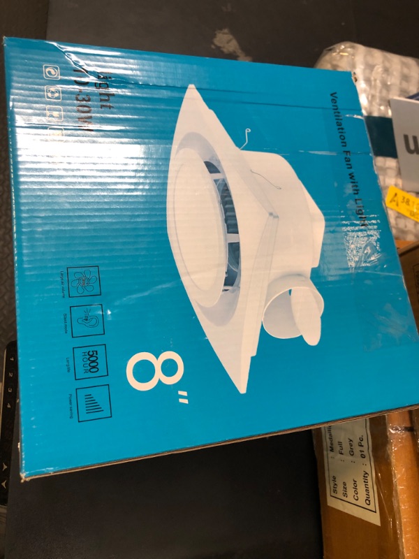 Photo 1 of FEITON Bathroom Exhaust Fan with Light, Ceiling Mount, 110 CFM 1.0 Sones 4 Inch Duct, Quiet Square Bath Fan Light Combo, Shower Exhaust Fan with Light