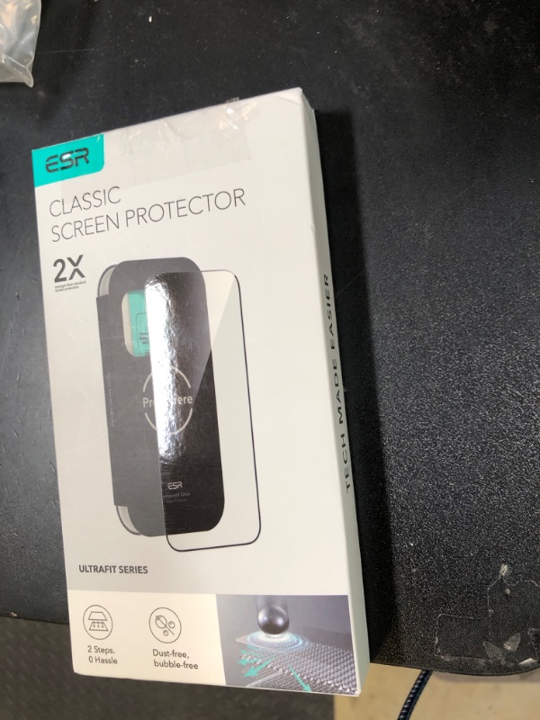 Photo 1 of ESR 3 Pack of iPhone 17/ iPhone 16 Pro Screen Protector, Military-Grade Shatterproof, 9H Hardness, Full Coverage Tempered Glass with Ultra Fit Tray