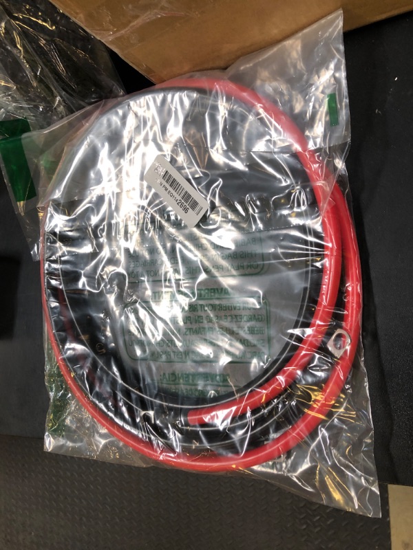 Photo 1 of 4 AWG Battery Cable 6FT 4 Gauge Pure Copper Battery Inverter Cables with 3/8 in Lugs Both Ends Power Inverter Wire Set for Automotive Solar Power Inverter Marine Boat RV Car Motorcycle (6FT)