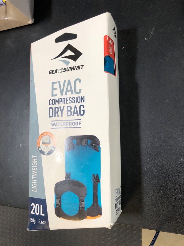 Photo 1 of Sea to Summit eVac Compression Dry Bag, Waterproof Compression Sack, 20 Liter, TurkishTile Blue