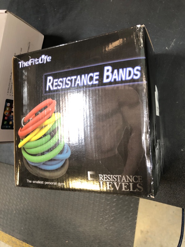 Photo 1 of TheFitLife Exercise Resistance Bands with Handles - 5 Fitness Workout Bands Stackable up to 110/150 lbs, Training Tubes with Large Handles, Ankle Straps, Door Anchor Attachment, Carry Bag (150 LBS)
