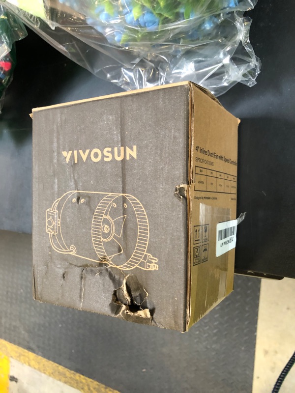 Photo 1 of VIVOSUN Inline Booster Duct Fan 4” 106 CFM with Speed Controller, HVAC Exhaust Ventilation Fan with Low Noise for Basements, Bathrooms, Kitchens, Attics, Grow Tents