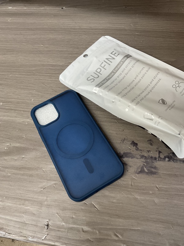 Photo 1 of SUPFINE Magnetic for iPhone 12 Case/iPhone 12 Pro Case (Compatible with MagSafe)(Military Grade Drop Protection) Slim Translucent Matte Shockproof with Anti-Fingerprint Phone Case,Deep Blue