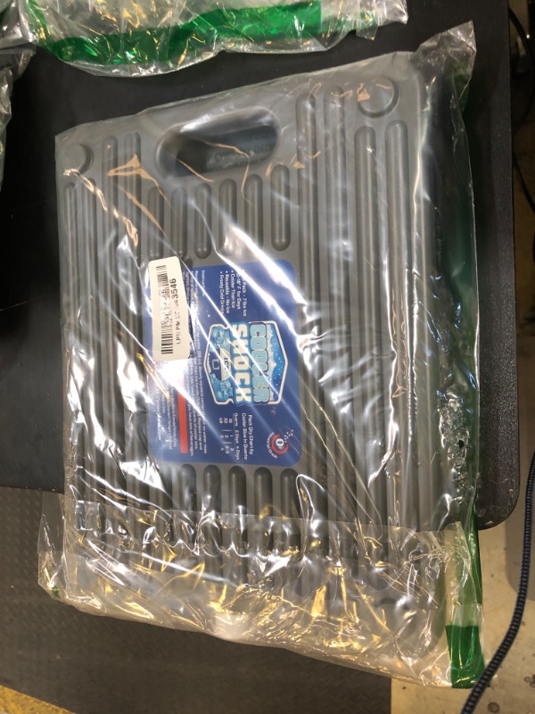 Photo 1 of Cooler Shock Ice Packs, Reusable, Premium, Large Ice Pack and Lunch Cooler Set for Long Term Use, Cools Faster Than Ice, Cooler Accessories, Gray, 