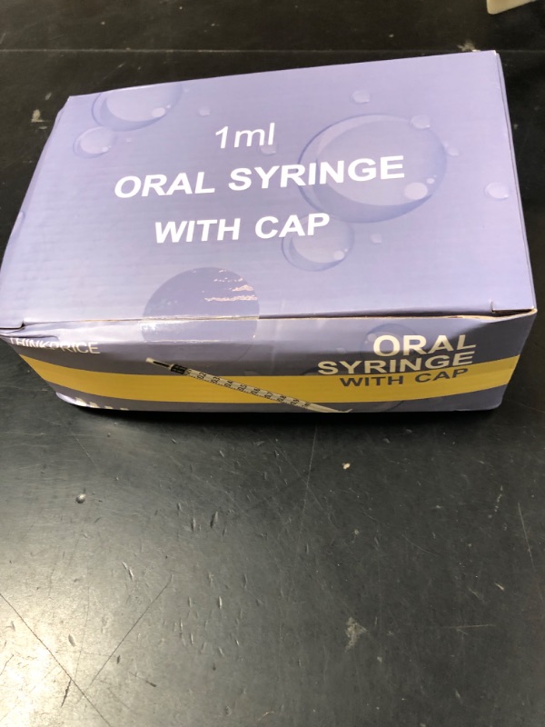 Photo 1 of 50 Pcs 1ml Syringes with Caps Oral Dispenser Individually Sterile Warpped for Medicine Dropper, Colostrum Collect Feeding Pets, Liquid