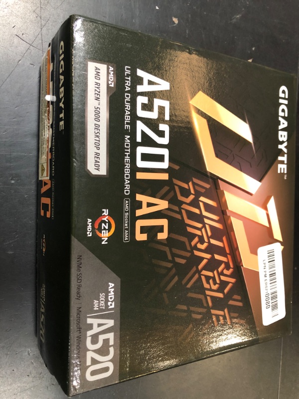 Photo 1 of Gigabyte A520I AC (AMD Ryzen AM4/Mini-ITX/Direct 6 Phases Digital PWM with 55A DrMOS/Gaming GbE LAN/Intel WiFi+Bluetooth/NVMe PCIe 3.0 x4 M.2/3 Display Interfaces/Q-Flash Plus/Motherboard)