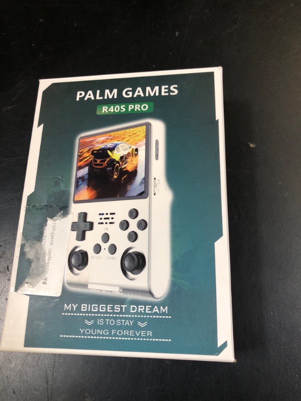 Photo 1 of R40S Retro Game Console - 3.5 Inch IPS Screen, 256G Extra Large Memory, Portable Pocket Video Player, Linux System, Travel Essentials, Perfect for Halloween (Transparent Green 256G)