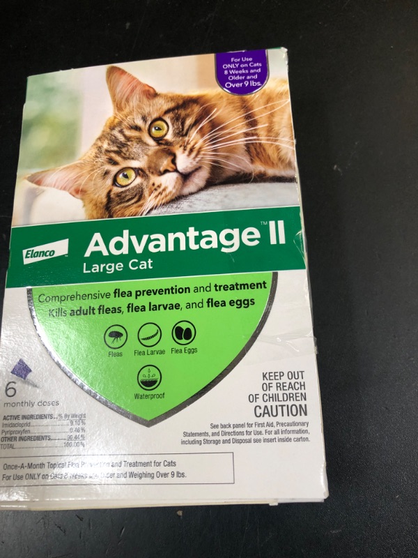 Photo 1 of Advantage II Large Cat Vet-Recommended Flea Treatment & Prevention | Cats Over 9 lbs. | 6-Month Supply