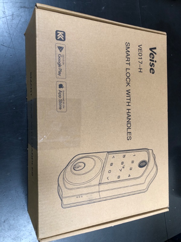 Photo 1 of Veise VE017-H Fingerprint Smart Front Door Lock Set, App Control, Keyless Entry Deadbolt with Handle, Smart Deadbolt, Emergency Power Port, Touchscreen Keypad, Auto Lock, Easy Install, Satin Nickel