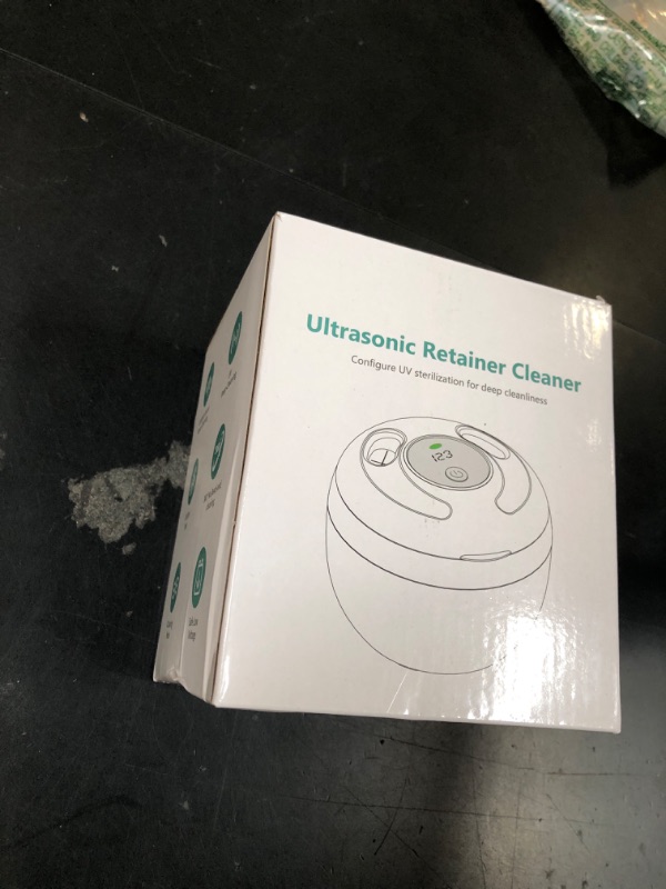 Photo 1 of Dental Ultrasonic Retainer Cleaner Machine: 45kHz Dental Cleaning Pod for Denture, Mouth Guard, Night Guard, Aligner, Braces, Toothbrush Head & Jewelry, UV Cleaner with Digital Timer & 4 Modes, Black