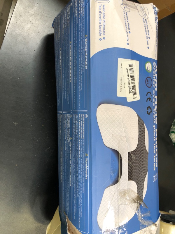 Photo 1 of SAHEYER Side Sleeper Pillow with Arm Hole, Upgraded Shoulder Relief System for Neck Pain, Multi-Angle Memory Foam Pillow for Adults Side, Back and Stomach Sleeper Pressure-Free Sleep(White)