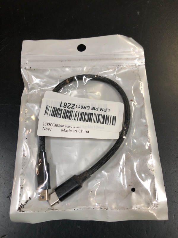 Photo 1 of LUKFOCAB Short USB C to Mini USB Cable 0.25M, Braided USB-C to Mini-B 5-Pin Cord, OTG Charging Sync Data for PC Hero 3+, PS3 Controller, MP3/4, Dash Cam, GPS Receiver, and More Devices