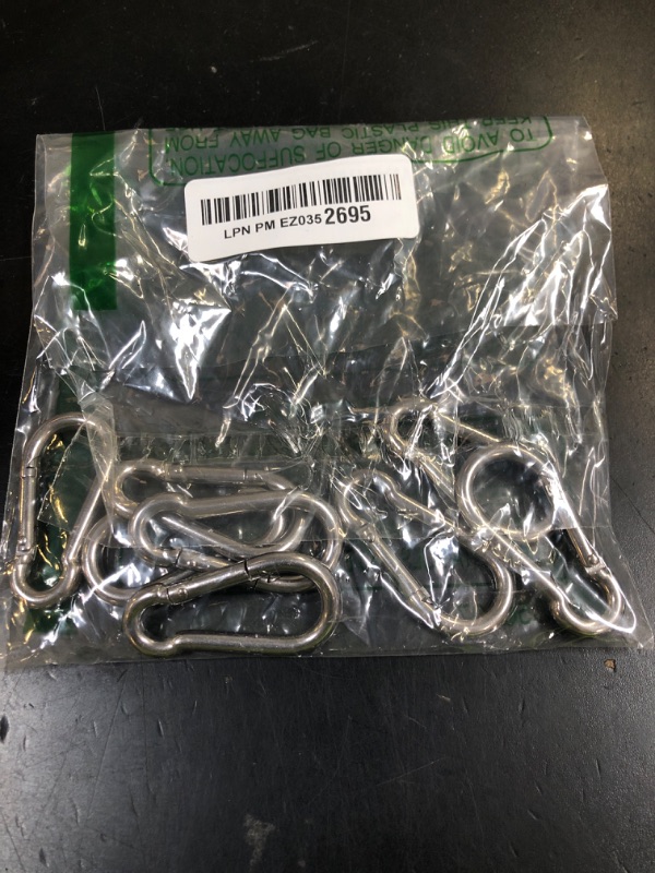 Photo 1 of Small Carabiner Clip Hooks, 10pcs 1.97 inch Carabiners Heavy Duty, 304 Stainless Steel Spring Snap Hook Fits Camping Hiking, Metal Clips for Rope Chain Keys Rings