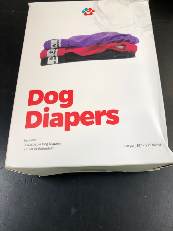 Photo 1 of Pet Parents® Washable Dog Diapers (3pack) + Extendrs® of Durable Doggie Diapers, Premium Dog Diapers Female (Large, Princess)