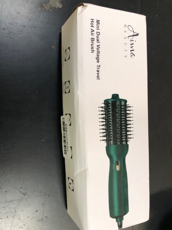 Photo 1 of Aima Beauty Hair Dryer Brush Dual Voltage Worldwide Travel Blow Dryer Brush Hot Air Brush Oval Barrel 110-120V/220-240V 360°Airflow,Negative Ionic Frizz-Free Dry/Straightening/Voluming, Dark Green