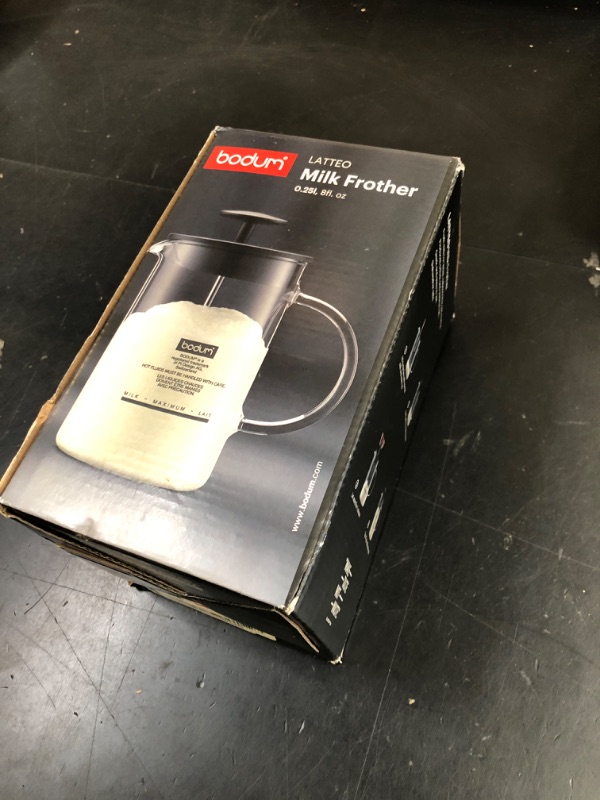 Photo 1 of Bodum, Latteo Manual Milk Frother, 8 Ounce, Black