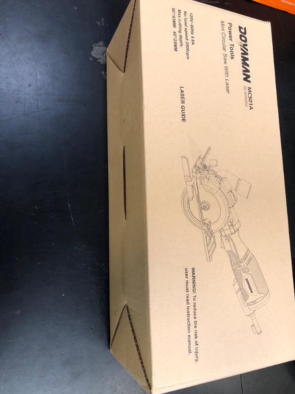 Photo 1 of DOVAMAN Circular Saw, 5.8A 4-1/2" Circular Saw w/Laser, Metal Auxiliary Handle, 6 Blades (4½", 4¾"), Cutting Depth 1-11/16" (90°), 1-3/8" (45°), Ideal for Wood, Soft Metal, Plastic, Tile - MCS01A