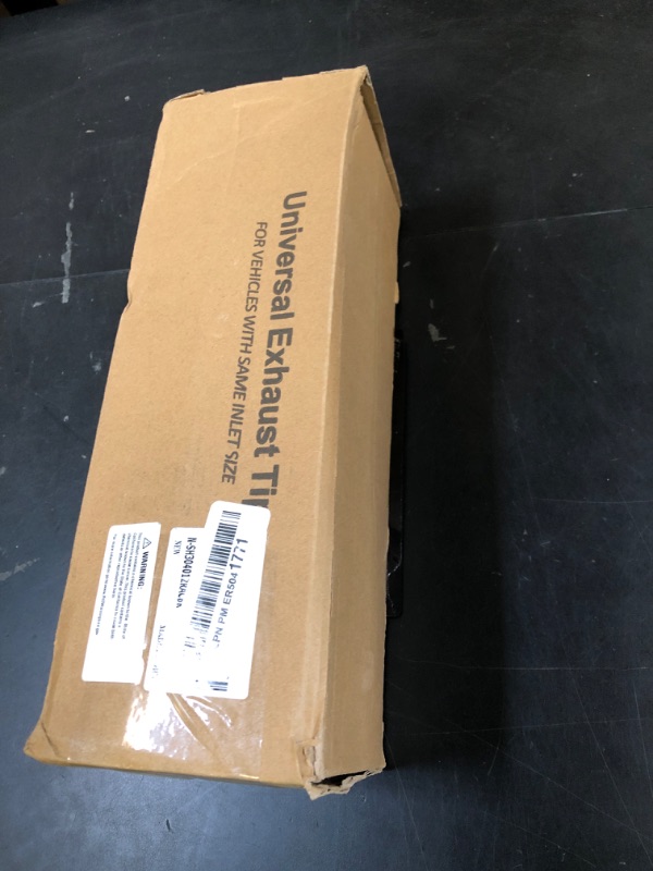 Photo 1 of A-KARCK Exhaust Tip 3 Inch Inlet, 3" Inlet 4" Outlet 12" Long Black Coated Finish Muffler Tip For Truck Tailpipe, Stainless Steel Rolled Edge