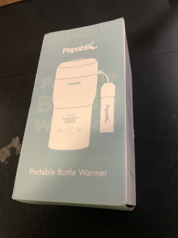 Photo 1 of Papablic Pro Portable Bottle Warmer for Travel – Fast Heating, Built-in Sterilizer, 30W Fast Charge, 5-Temp Control, Easy-Clean Wide Mouth, Baby Milk Warmer for Breastmilk & Formula, Mint Green
