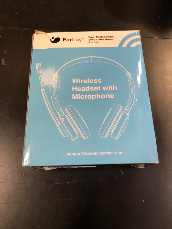 Photo 1 of Earbay Wireless Headset, Bluetooth Headsets with Microphone Noise Cancelling, On Ear Headphones with Mic Mute, Handsfree PC Headsets for Zoom/Ms Teams/Skype/Dual Connect/Laptop/iPhone/Tablet
