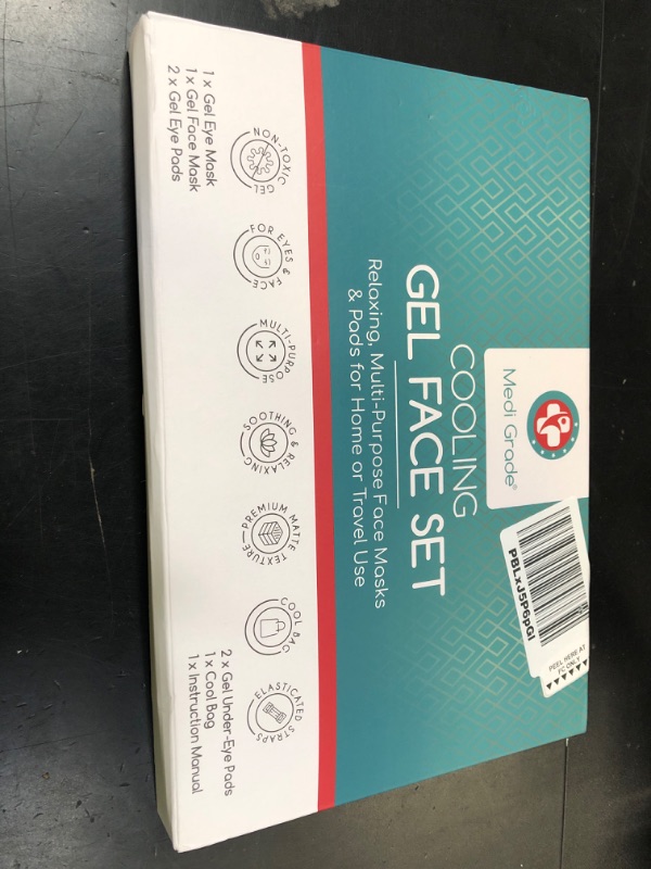 Photo 1 of Medi Grade Cooling Ice Face Mask and Cooling Eye Mask for Puffy Eyes & Migraine Relief - Self Care Face Ice Pack with ChillGel Face Ice Mask Technology - Cooling Face Mask, Eye Pads and Bag