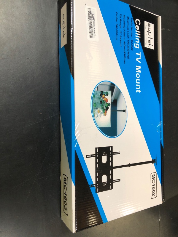Photo 1 of Suptek Ceiling TV Mount Fits Most 26-65 inch LCD LED Plasma Panel Display with Max VESA 400x400mm Loaded up to 45kg/100lbs Height Adjustable MC4602