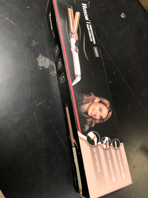 Photo 1 of Hoson 1 1/4 Inch Curling Iron Dual Voltage, Ceramic Long Barrel 1.25 Inch Hair Curling Iron for Long Hair, LCD Display with 9 Heat Setting(225°F-450°F for All Hair Types, Glove Include)