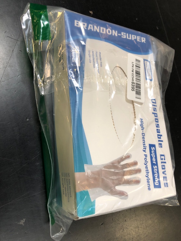 Photo 1 of Brandon-super Food Prep Gloves Plastic Food Safe Gloves, Food Handling, One Size Fits Most Poly 500ct Clear 500 Count (Pack of 1)