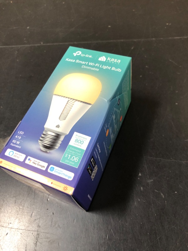 Photo 1 of Kasa Smart Light Bulb KL110, LED Wi-Fi smart bulb works with Alexa and Google Home, A19 Dimmable, 2.4Ghz, No Hub Required, 800LM Soft White (2700K), 9W (60W Equivalent)