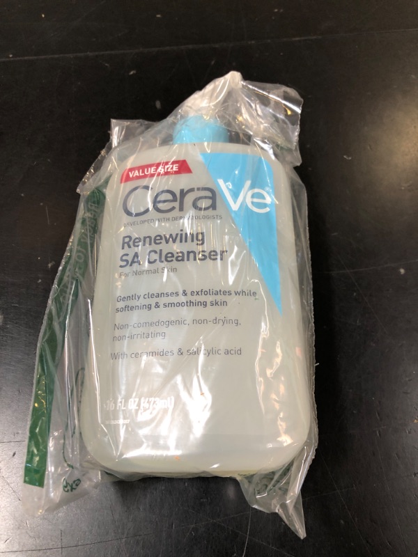 Photo 1 of CeraVe Renewing Salicylic Acid Cleanser, Formulated With Hyaluronic Acid, Niacinamide, & Ceramides, Gentle BHA Exfoliating Face Wash Smooths & Softens Skin, Non Comedogenic & Fragrance Free, 16 Ounce