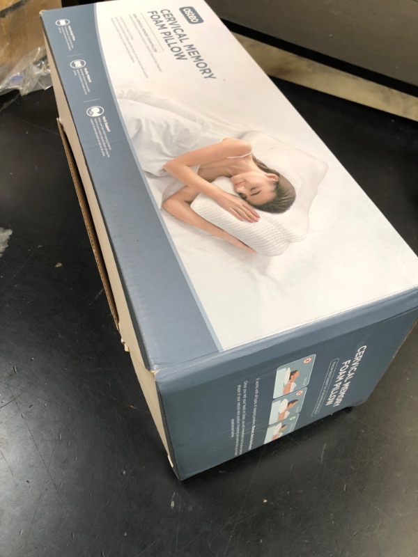 Photo 1 of Osteo Cervical Pillow for Neck Pain Relief, Hollow Design Odorless Memory Foam Pillows with Cooling Case, Adjustable Orthopedic Bed Pillow for Sleeping, Support for Side Back Sleepers