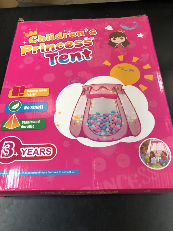 Photo 1 of Pop Up Princess Tent with 50 Balls,Ball Pit with Star Lights for 1 2 3 Year Old Girl Birthday Gift,Princess Toys for Toddlers with Carrying Bag,Play Tent for Kids Indoor|Outdoor